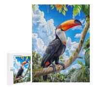 Adult Jigsaw Puzzle, 500 PCS, Featuring Toucan in Tropical Rainforest Artwork, Classic Jigsaw Entertainment for The Home, for Indoor Play