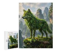 Adult Jigsaw Puzzle, 500 PCS, Featuring Wolf Spirit in Misty Mountains Artwork, A Focused Activity for Patient Adult Puzzlers, for Indoor Play