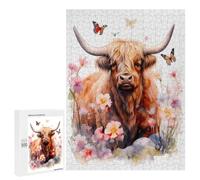 Adult Jigsaw Puzzle, 500 PCS, Featuring Yak Gift Nature Flower Artwork, A Focused Activity for Patient Adult Puzzlers, for Indoor Play