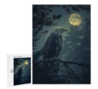 Adult Jigsaw Puzzle, 500 PCS, with Detailed Eagle in The Night Artwork, A Creative Way to Unwind after A Busy Day, for Family Fun
