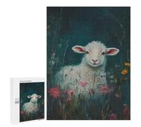 Adult Jigsaw Puzzle, 500 PCS, with Detailed Lamb in A Meadow Artwork, A Creative Way to Unwind after A Busy Day, for Family Fun