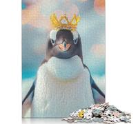 Adult Jigsaw Puzzle 500 Penguin Pastel Crown Puzzles for Adults Educational Game for Adult Teenagers 500pcs (52x38cm)