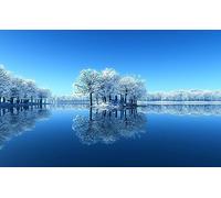 Adult Jigsaw Puzzle 500 Piece, Island Snow Trees Pure Lake Jigsaw Puzzle Kids Gifts 52x38CM