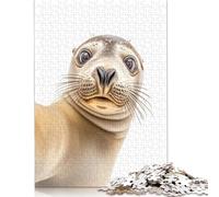 Adult Jigsaw Puzzle 500 Pieces A Seal Taking A Selfie Puzzle Jigsaws Brain Teaser Puzzles For Adults 500pcs (52x38cm)