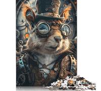 Adult Jigsaw Puzzle 500 Pieces Animal Steampunk Squirrel Wooden Puzzle Jigsaws for Adults Jigsaw Puzzles for Adults Teenagers 500pcs (52x38cm)