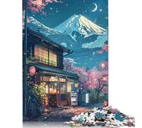 Adult Jigsaw Puzzle 500 Pieces Beautiful Mount Fuji Wood Puzzle Adult Toys Jigsaw Puzzles Decompression Game 500pcs (52x38cm)