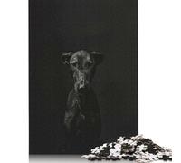Adult Jigsaw Puzzle 500 Pieces Black Dog Portrait Puzzle for Adults And Teenager Puzzles for Adults Teens 500pcs (52x38cm)