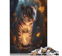 Adult Jigsaw Puzzle 500 Pieces Cheetah Contemporary Art Wood Puzzles for Adults Sustainable Puzzle for Adults 500pcs (52x38cm)