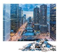 Adult Jigsaw Puzzle 500 Pieces Chicago Illinois Travel Puzzles for Teenagers Gifts Jigsaw Puzzles for Adults 500pcs (52x38cm)