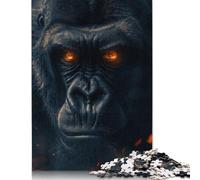 Adult Jigsaw Puzzle 500 Pieces Dark Gorilla Wood Puzzles for Adults Sustainable Puzzle for Adults 500pcs (52x38cm)