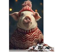 Adult Jigsaw Puzzle 500 Pieces Festive Swine Chic Puzzle Jigsaws for Adults Educational Puzzle 500pcs (52x38cm)
