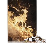 Adult Jigsaw Puzzle 500 Pieces Golden Stag Puzzles Jigsaw Puzzles for Adults Teenagers 500pcs (52x38cm)
