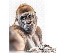 Adult Jigsaw Puzzle 500 Pieces Gorilla Selfie Puzzles Wooden Puzzles for Adults& Teenagers Age 12 Years Up 500pcs (52x38cm)