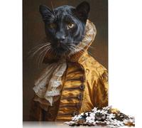 Adult Jigsaw Puzzle 500 Pieces Graceful Panther Wood Puzzles for Adults Sustainable Puzzle for Adults 500pcs (52x38cm)