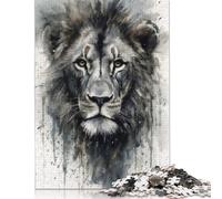 Adult Jigsaw Puzzle 500 Pieces Lion Wild Majesty Wood Puzzle for Adults Sustainable Puzzle for Adults | Games 500pcs (52x38cm)