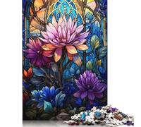 Adult Jigsaw Puzzle 500 Pieces Nature Stained Glass Puzzles for Teenagers Gifts Educational Game for Adult Teenagers 500pcs (52x38cm)