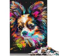 Adult Jigsaw Puzzle 500 Pieces Papillon Dog Art Wood Puzzle Adult Toys Jigsaw Puzzles Decompression Game 500pcs (52x38cm)