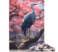 Adult Jigsaw Puzzle 500 Pieces Serene Sakura Crane Puzzle Jigsaws for Adults Funny Jigsaw Puzzles 500pcs (52x38cm)