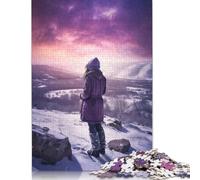 Adult Jigsaw Puzzle 500 Pieces Snowy Mountain Landscape Puzzles Jigsaw Puzzles for Adults Teenagers 500pcs (52x38cm)