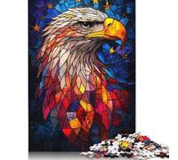 Adult Jigsaw Puzzle 500 Pieces Stained Glass Eagle Puzzle Jigsaws for Adults Funny Jigsaw Puzzles 500pcs (52x38cm)