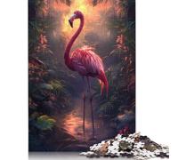 Adult Jigsaw Puzzle 500 Pieces Tropical Sunset Flamingo Puzzle Jigsaws for Adults Educational Puzzle 500pcs (52x38cm)
