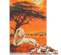 Adult Jigsaw Puzzle 500 Pieces White Lion Sunset Puzzle for Adults And Teenager Puzzles for Adults Teens 500pcs (52x38cm)