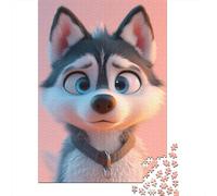 Adult Jigsaw Puzzle Alaskan Malamute Dog 500 Pieces for Adults Gifts Wooden Jigsaw Puzzle Suitable for 18 Years And Up Great Gift for Adults 500pcs (52x38cm)