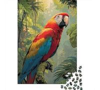 Adult Jigsaw Puzzle, Amazon Parrot in Tropical Rainforest, 1000 Pieces, 70x50cm/1000pcs; Smooth White Cardboard Pieces; to Return to Whenever Time Permits