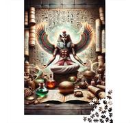 Adult Jigsaw Puzzle, Anu gyptian God Statue, 1000 Pieces, 52x38cm/1000pcs; Smooth White Cardboard Pieces; for Progress Whenever Time Allows