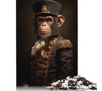Adult Jigsaw Puzzle Aristocrat Monkey Wood Puzzles for Adults Educational Game Challenge Toy 500pcs (52x38cm)