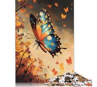Adult Jigsaw Puzzle Autumn Forest Butterfly Wood Puzzle Jigsaws for Adults Teenagers Age 12+ 1000pcs (75x50cm)