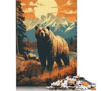 Adult Jigsaw Puzzle Bear Animal Retro Puzzle for Adults And Teenager Jigsaw Puzzles for Adult 500pcs (52x38cm)