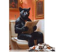 Adult Jigsaw Puzzle Black Panther on Toilet Puzzles for Adults Puzzles Puzzle for Adults And Teenager 500pcs (52x38cm)