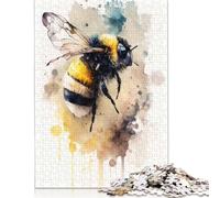 Adult Jigsaw Puzzle Buzzing Bee Watercolor Jigsaw Puzzles for Adults Educational Game Challenge Toy 1000pcs (75x50cm)