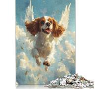 Adult Jigsaw Puzzle Cavalier King Charles Spaniel with Angel Wings Pet Memorial Gift Puzzles for Adults Puzzles Puzzle for Adults And Teenager 1000pcs (75x50cm)