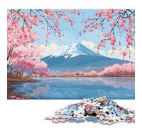 Adult Jigsaw Puzzle Cherry Blossoms And Mountain View Jigsaw Puzzles for Adults Educational Game Challenge Toy 500pcs (52x38cm)
