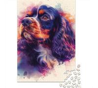 Adult Jigsaw Puzzle Cocker Spaniel 500 Pieces for Adults Gifts Wooden Jigsaw Puzzle Suitable for 18 Years And Up Great Gift for Adults 500pcs (52x38cm)