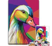 Adult Jigsaw Puzzle Colorful Duck Pop Art Portrait 1000pcs (70x50cm) | Choose a rainy-day activity for adults on winter nights for steady concentration.