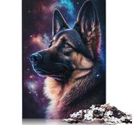 Adult Jigsaw Puzzle Colourful Galaxy German Shepherd Jigsaw Puzzles for Adults Educational Game Challenge Toy 1000pcs (75x50cm)