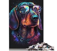 Adult Jigsaw Puzzle Cosmic Chihuahua with Glasses 500 Pieces Jigsaws Games Educational Toys Jigsaw Puzzles for 18+ And Adults 500pcs (52x38cm)