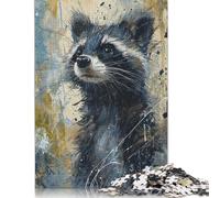 Adult Jigsaw Puzzle Curious Raccoon Puzzles for Adults & Teenager for Adults Teenagers Age 12+ 500pcs (52x38cm)