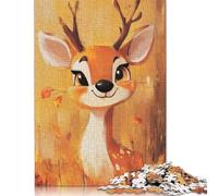 Adult Jigsaw Puzzle Cute Deer Painting Jigsaw Puzzles for Adults Educational Game Challenge Toy 1000pcs (38x26cm)
