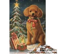 Adult Jigsaw Puzzle Cute Vintage Poodle Xmas Puzzles for Adults Puzzles Puzzle for Adults And Teenager 500pcs (52x38cm)