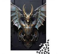 Adult Jigsaw Puzzle, Devil Dragon Art Deco, 1000 Pieces, 52x38cm/1000pcs, A Rewarding Project to Return To; White Card with A Low-dust Finish