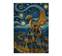 Adult Jigsaw Puzzle, Dragon Van Goghs Starry, 300 PCS