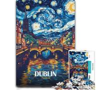 Adult Jigsaw Puzzle, Dublin Ireland Starry Night Art, 500 PCS
