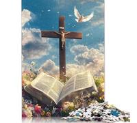 Adult Jigsaw Puzzle Easter Cross Jigsaw Puzzles for Adults Educational Game Challenge Toy 1000pcs (75x50cm)