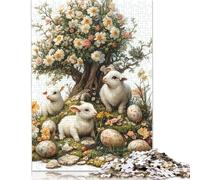 Adult Jigsaw Puzzle Easter Cute Bunny Jigsaw Puzzles for Adults Educational Game Challenge Toy 1000pcs (75x50cm)