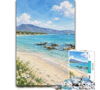 Adult Jigsaw Puzzle Elafonisi Greece Beach 1000pcs (38x26cm) | For festive family time away from screens, this adult jigsaw puzzle with 1000 pieces suits calm, screen-free leisure.