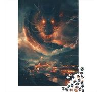 Adult Jigsaw Puzzle Evil Dragon 500 Pieces Jigsaw Puzzles Wooden Jigsaw Puzzle Teenagers And Great Gift for Adults 500pcs (52x38cm)